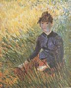 Woman sitting in the Grass (nn04) Vincent Van Gogh